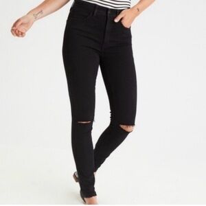 Eunina Clara High Rise Skinny Stretch Jeans with Rips at the Knees Sz 7